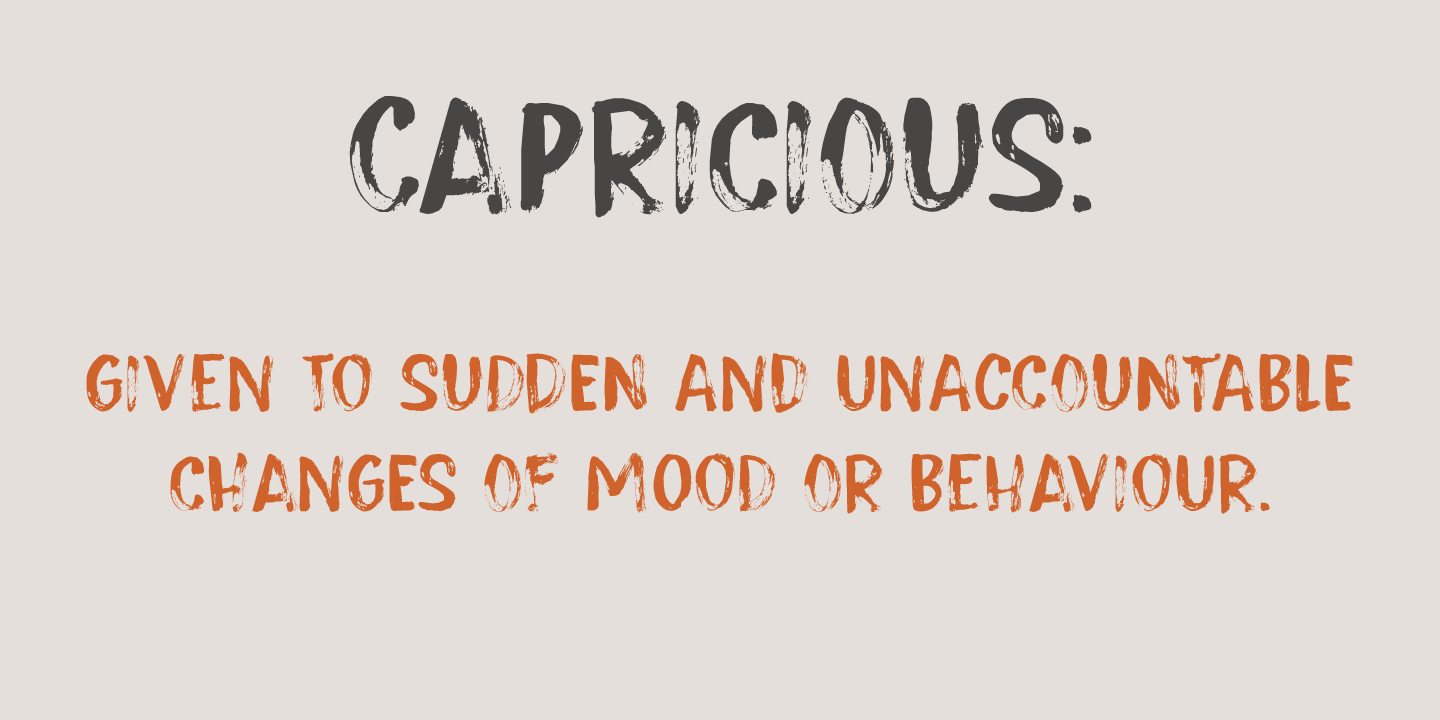 Пример шрифта Capricious Italic